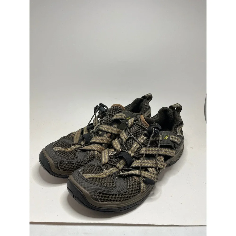 Chaco Mens Hiking Water Shoes Size 10 Brown Mesh Bungee Lacing Rugged Outsole